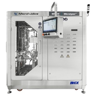 MP350 Microlyser™, celdisruptie, productieschaaltechnologie, Interaction Chamber™-technologie, Microfluidics, eiwitopbrengst, productkwaliteit, hybride benadering, biotechnologie, cGMP-naleving.